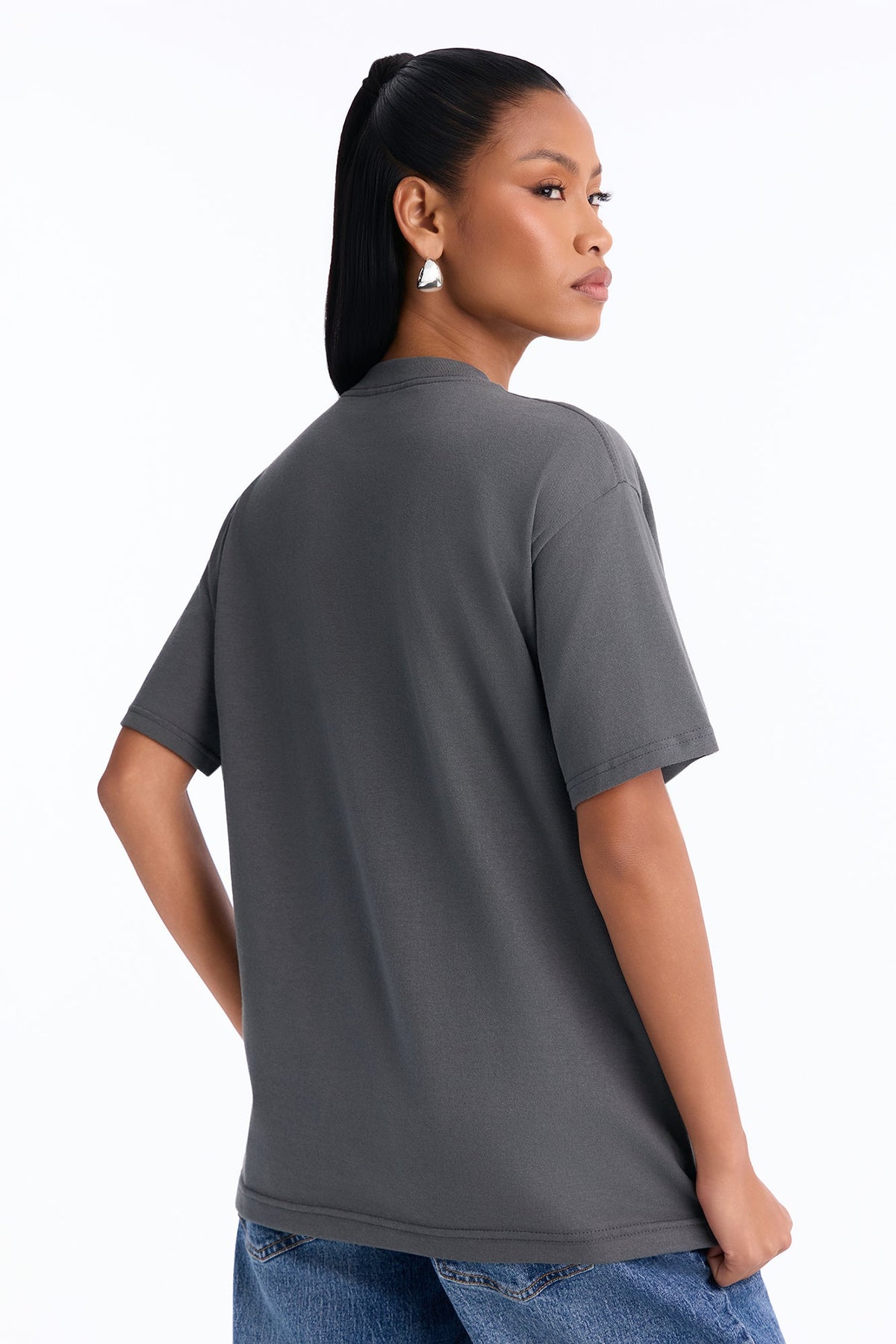 Chasing Dreams Floral Bloom Tee - Charcoal
