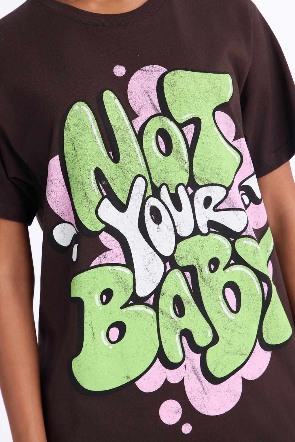 Not Your Baby Graffiti Tee - Brown