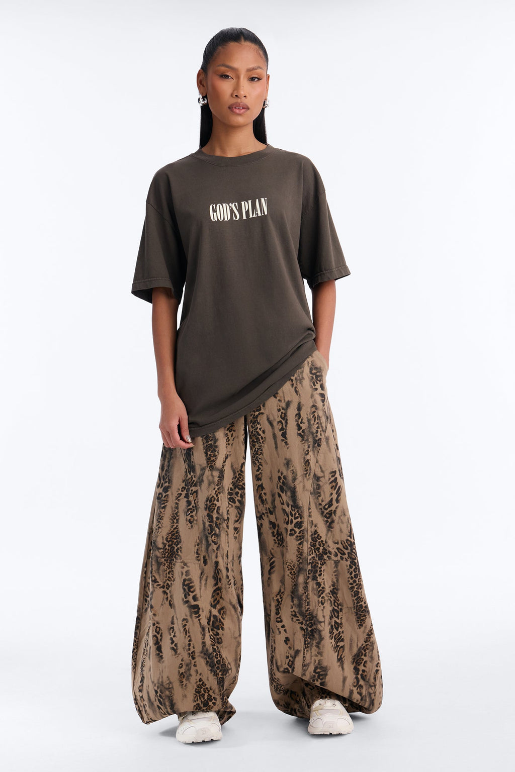 God's Plan Over Mine Washed Tee - Dark Olive