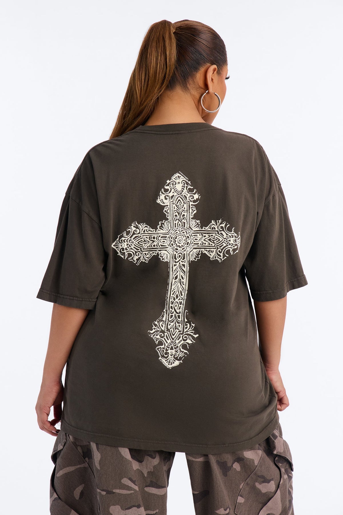God's Plan Over Mine Washed Tee - Dark Olive