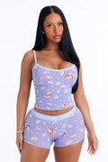 Strawberry Shortcake Toss PJ Short Set - Blue/combo