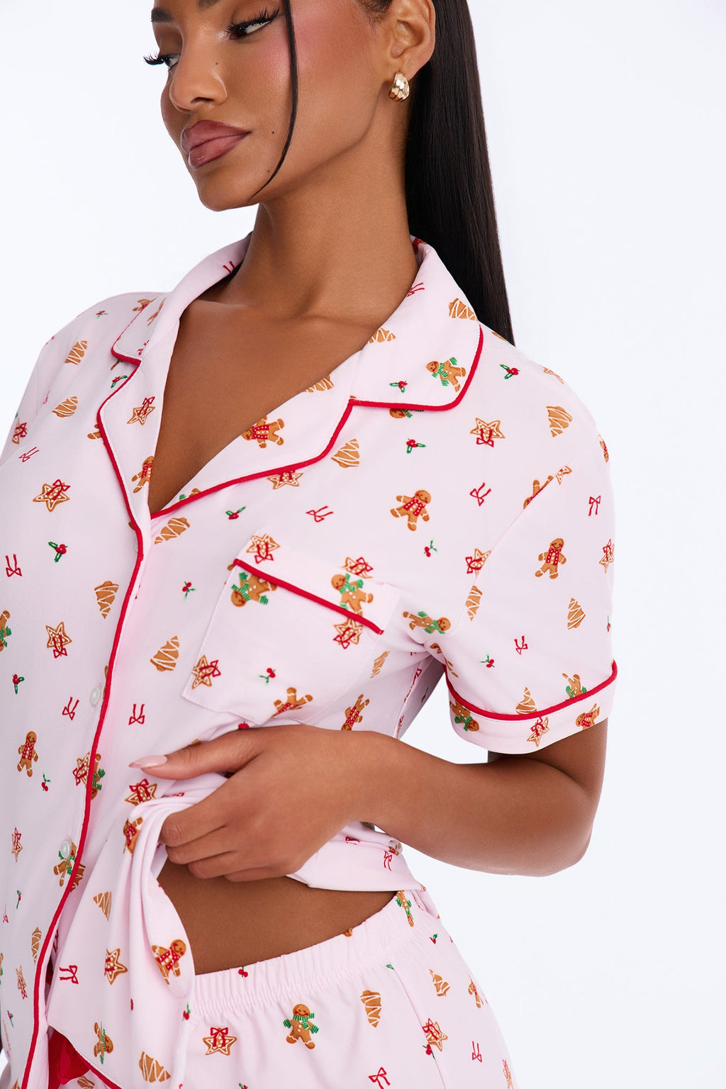 Gingerbread Cozy Nights PJ Pant Set - Pink/combo