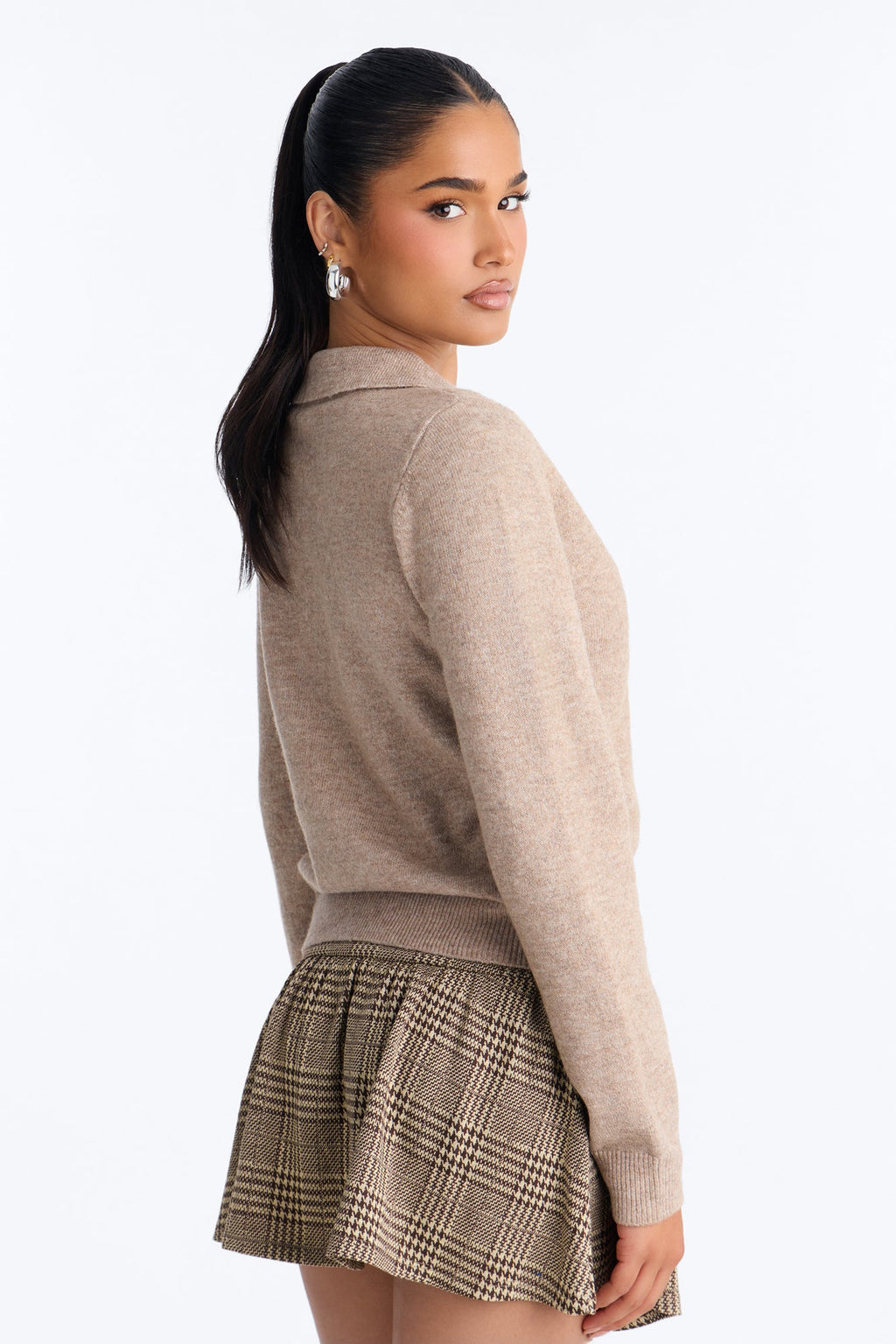 Mariah Button Up Pullover Sweater - Mocha