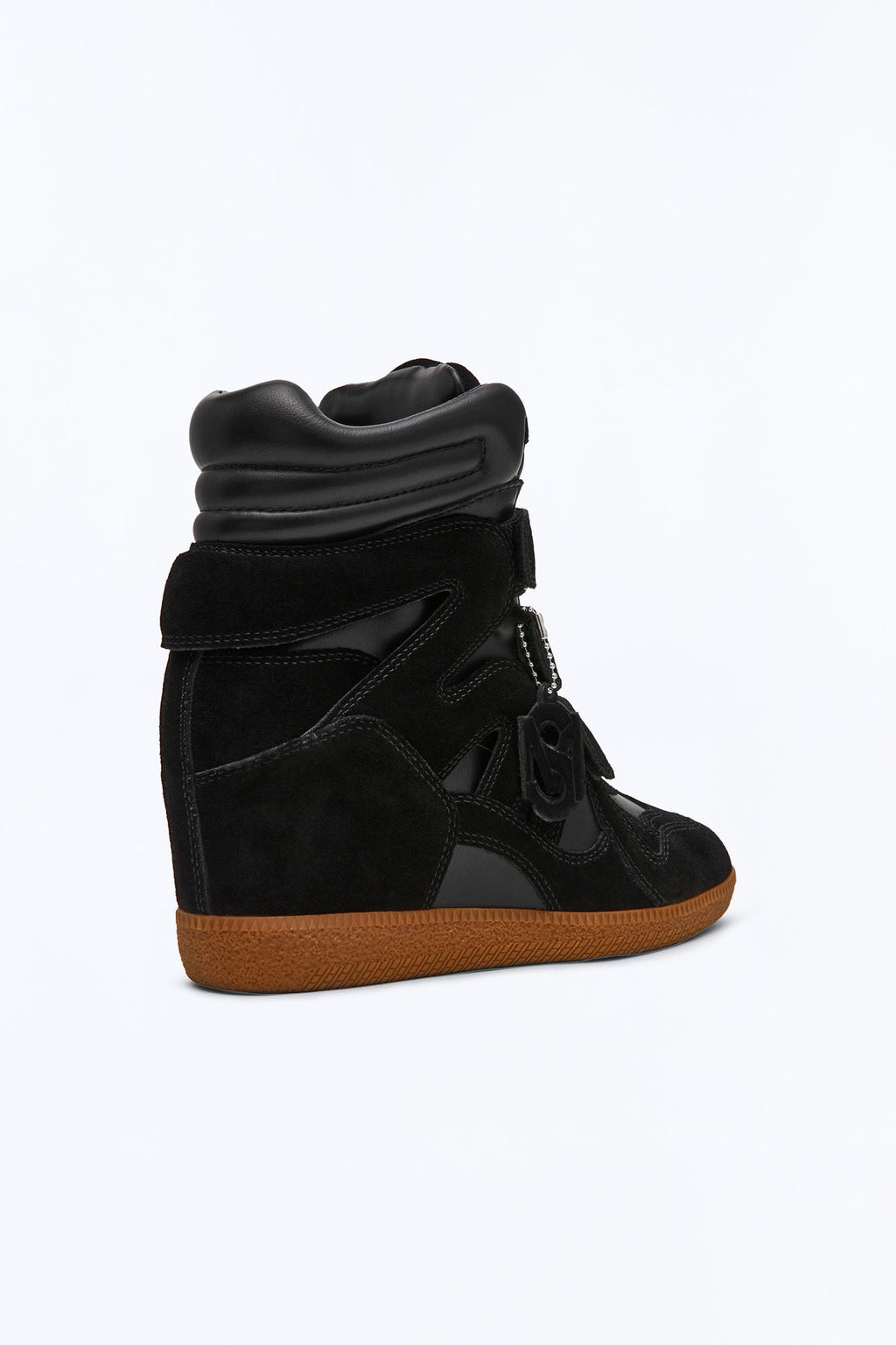 Steve Madden Mavis Suede Wedge Sneakers - Black
