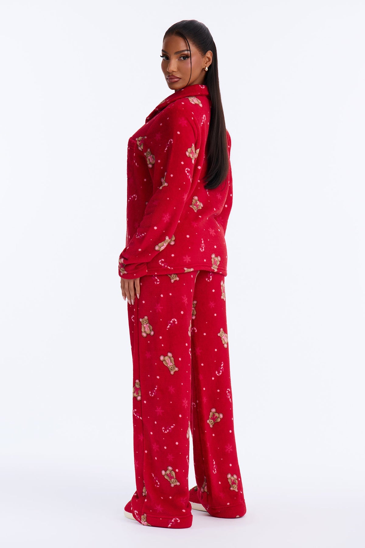 Beary Good Holiday Plush PJ Pant Set - Red/combo