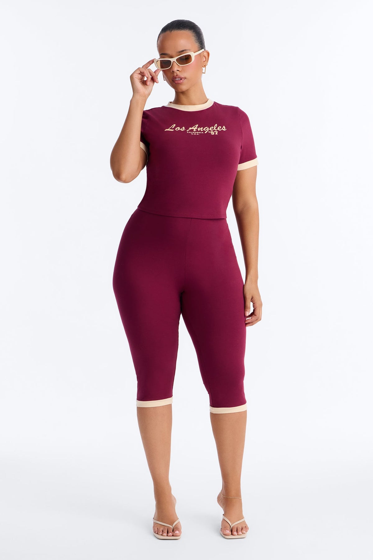 Los Angeles 97' Capri Set - Burgundy
