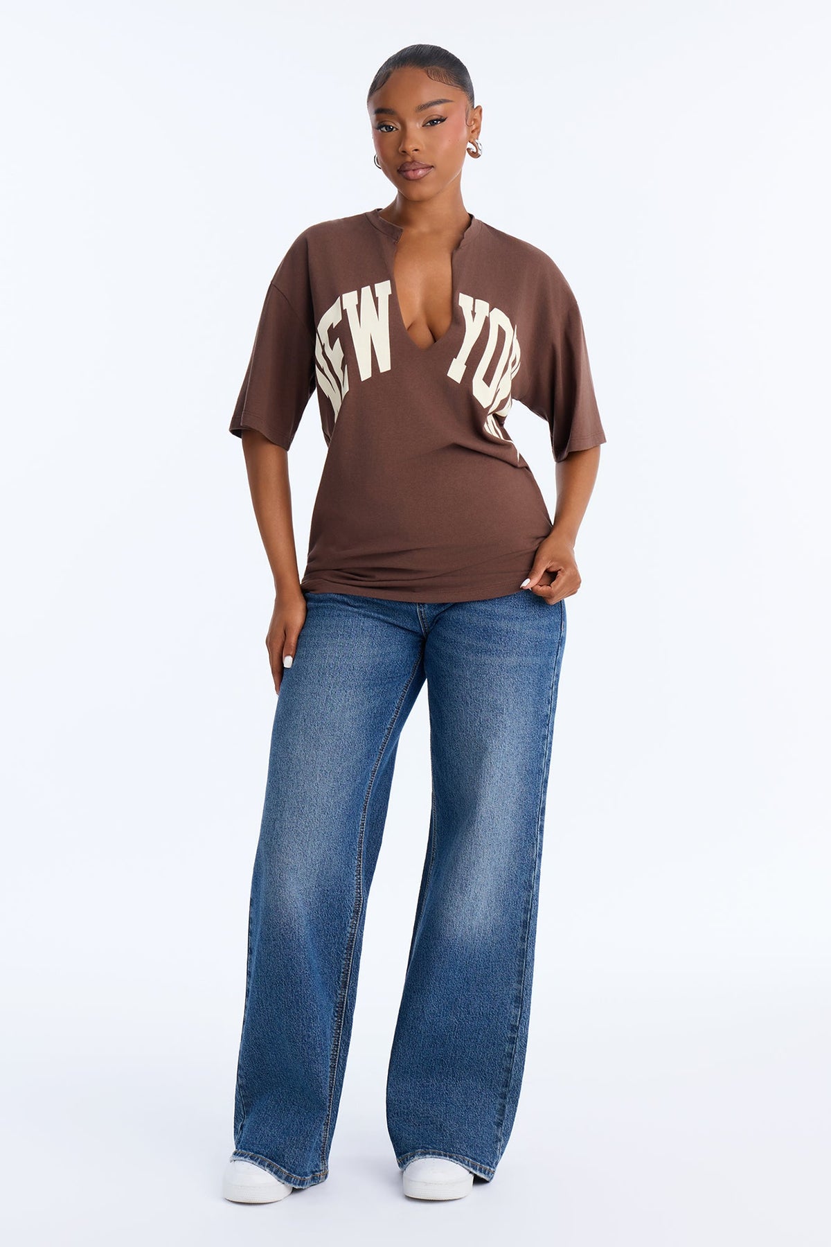 New York Girl T Shirt - Chocolate