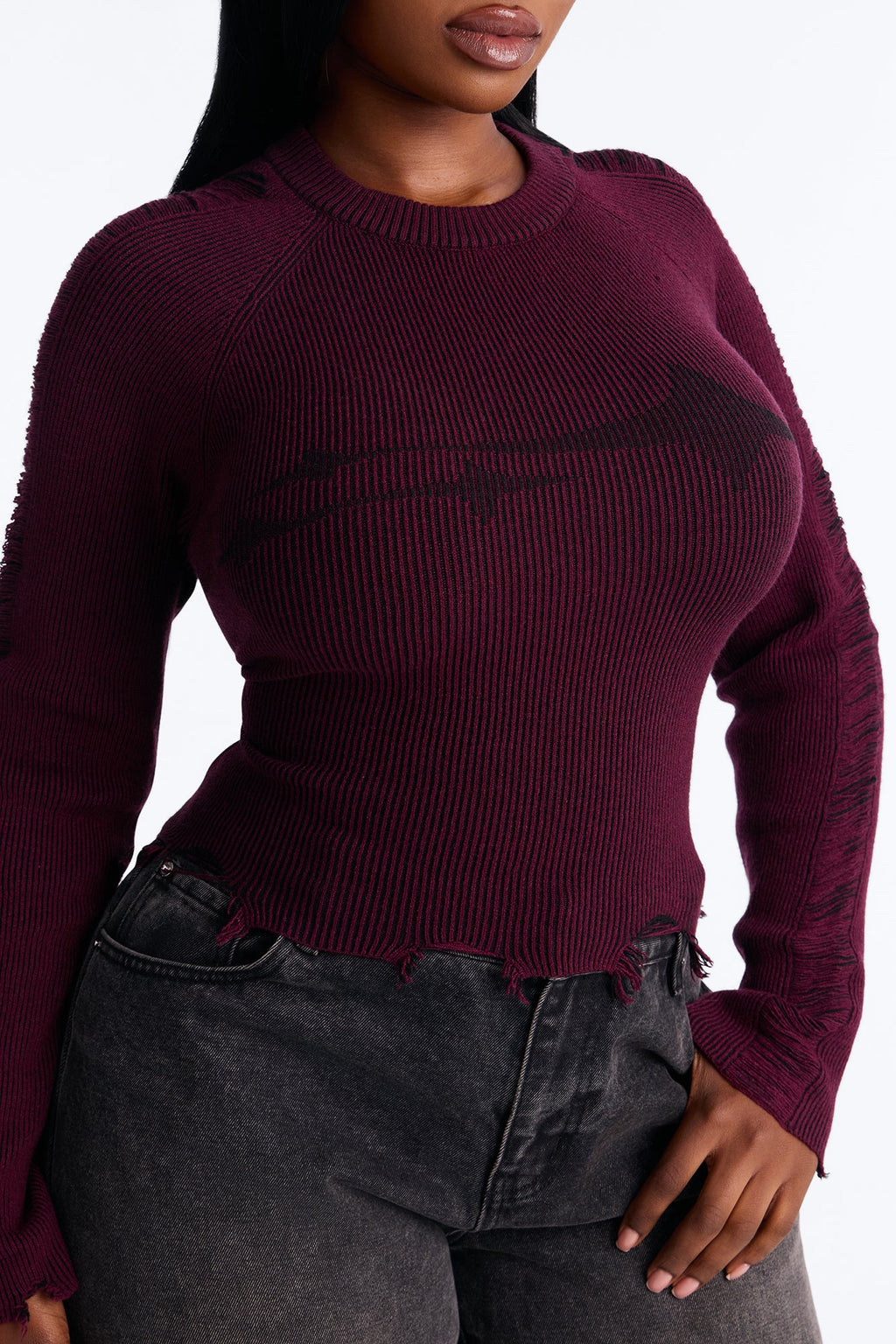 You're A Star Marled Sweater - Plum