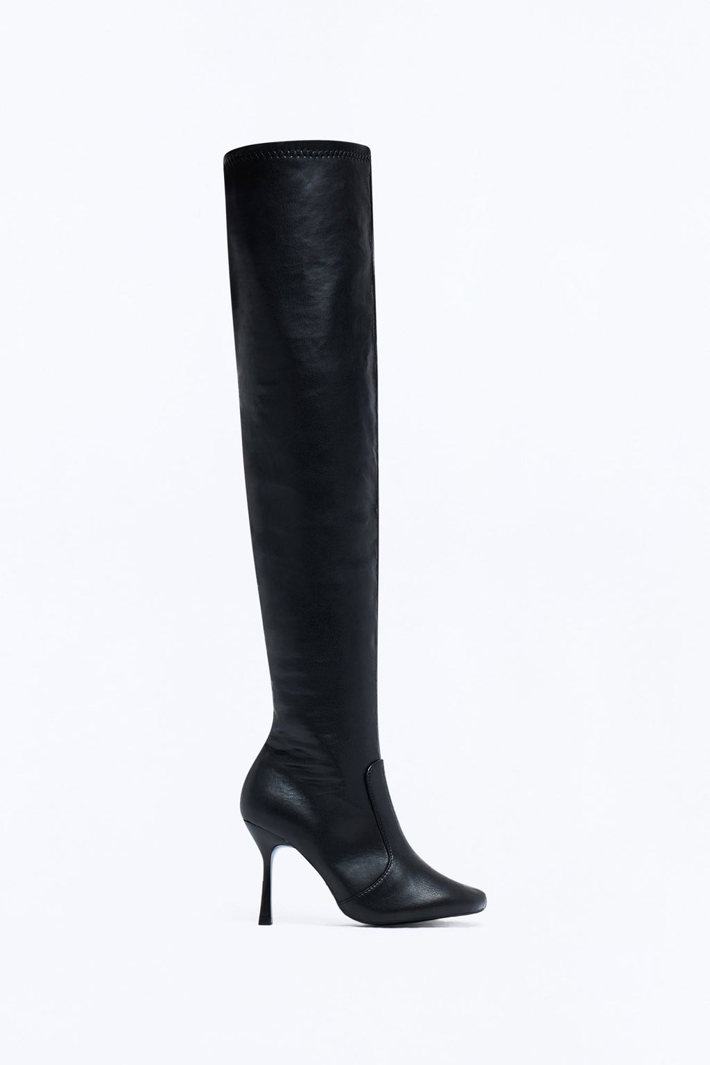 End Game Thigh High Heeled Boots - Black