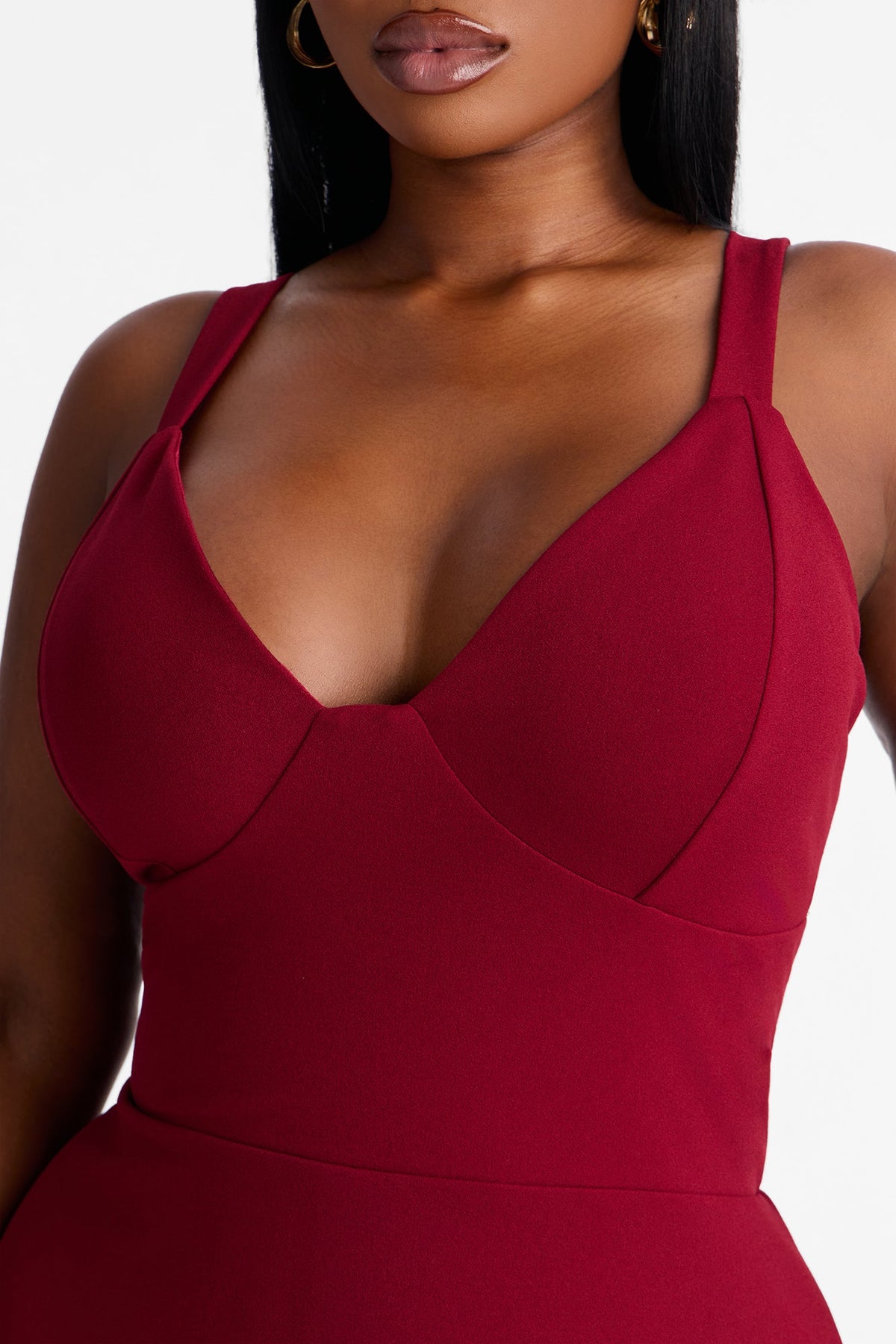 Charolette Tank Strap Midi Dress - Burgundy