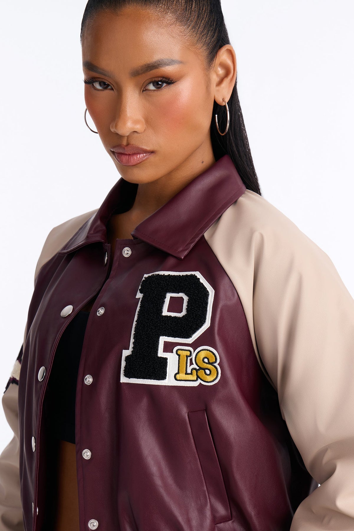 Walk The Hallways Varsity Jacket - Burgundy