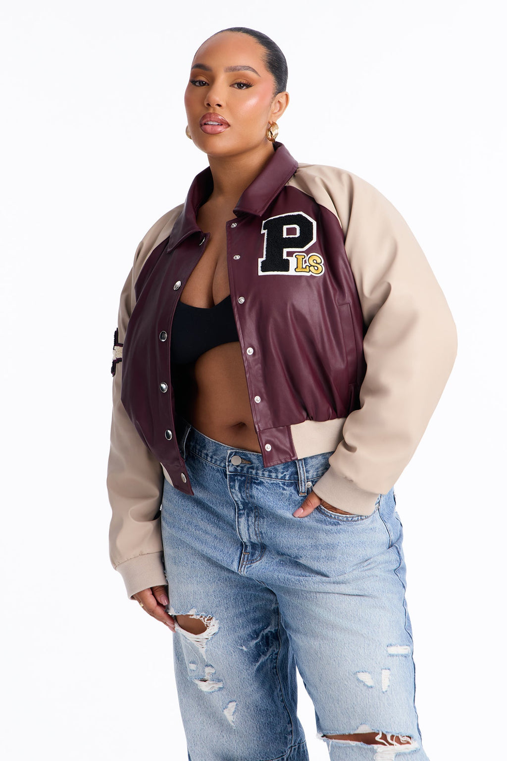 Walk The Hallways Varsity Jacket - Burgundy