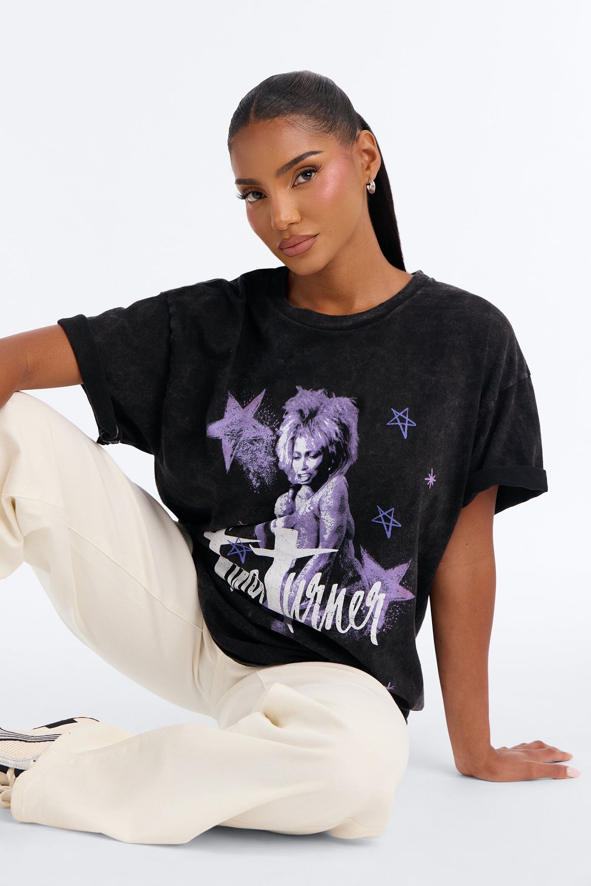 Tina Turner Star Power Washed Tee - Black