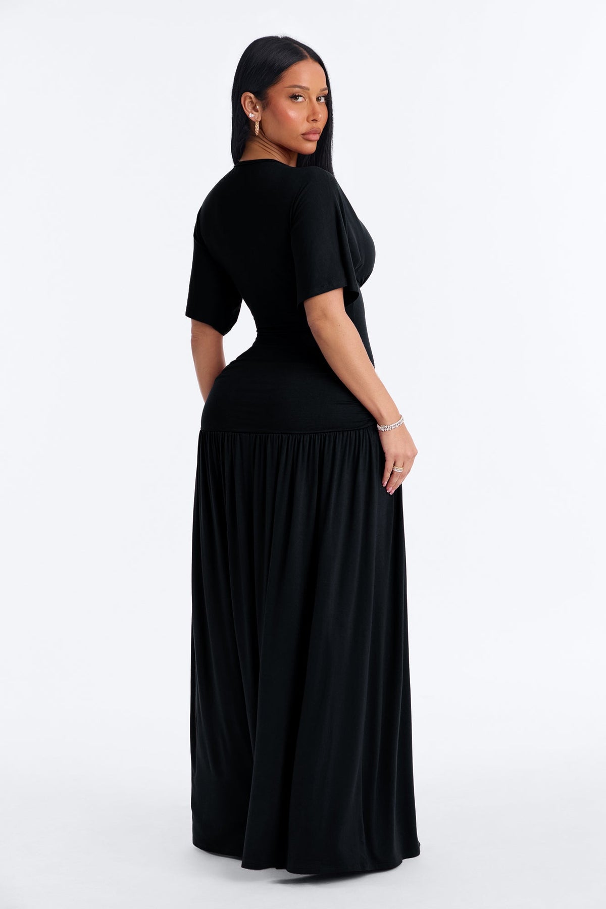 Odelia Bodysuit Maxi Skirt Set - Black