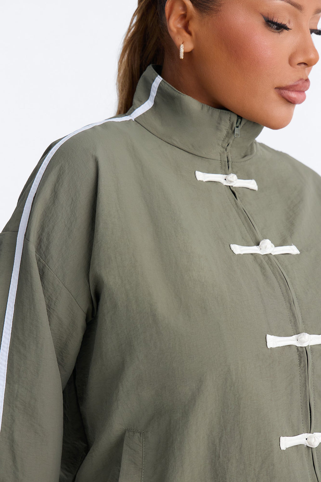 Follow My Lead Windbreaker Pant Set - Olive