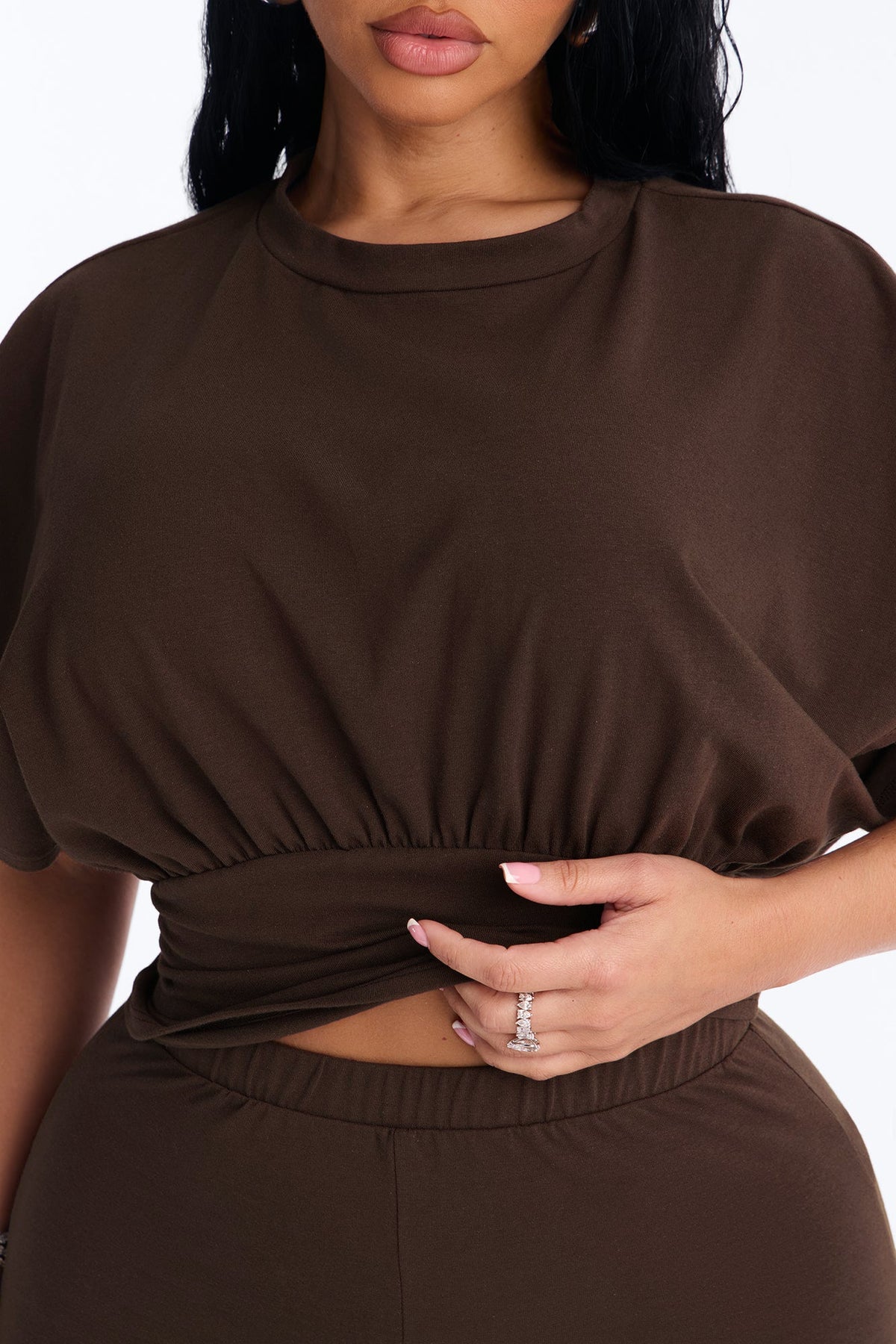 Tiana Cinched Capri Set - Brown