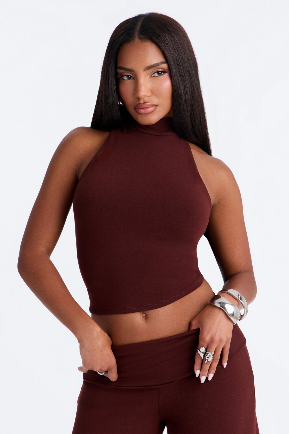 Walk And Talk Gaucho Pant Set - Brown