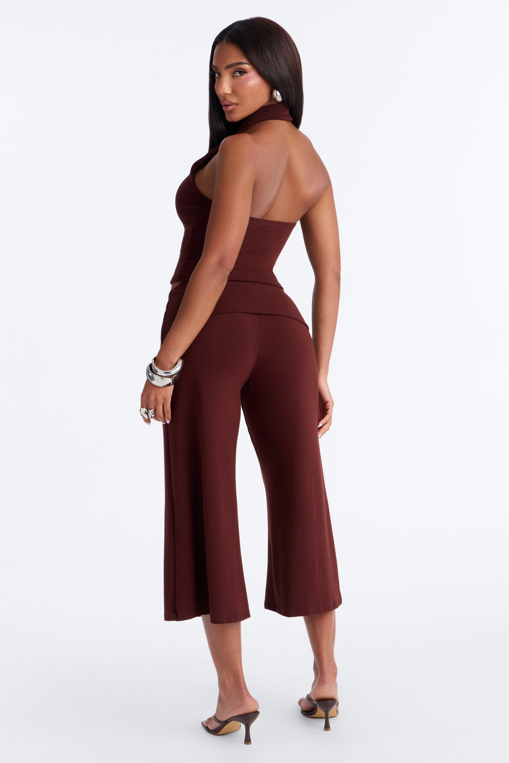 Walk And Talk Gaucho Pant Set - Brown