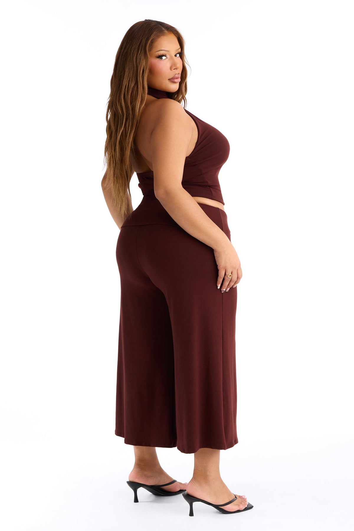 Walk And Talk Gaucho Pant Set - Brown