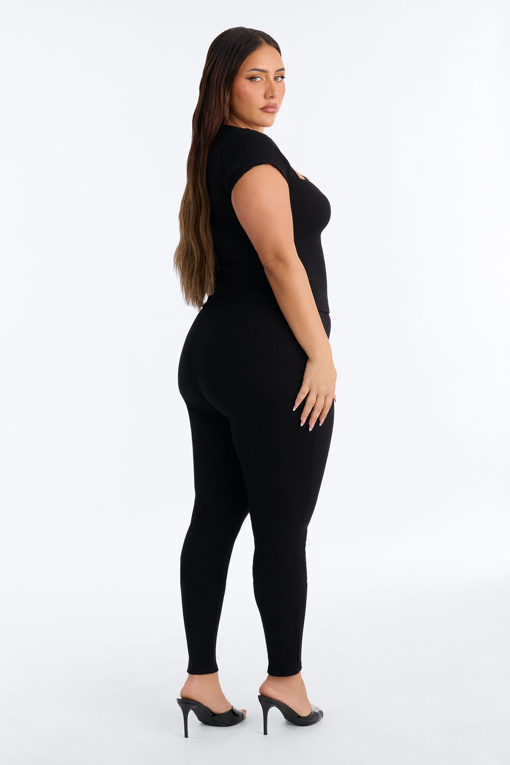 Elsa Snatched Asymmetrical Pant Set - Black