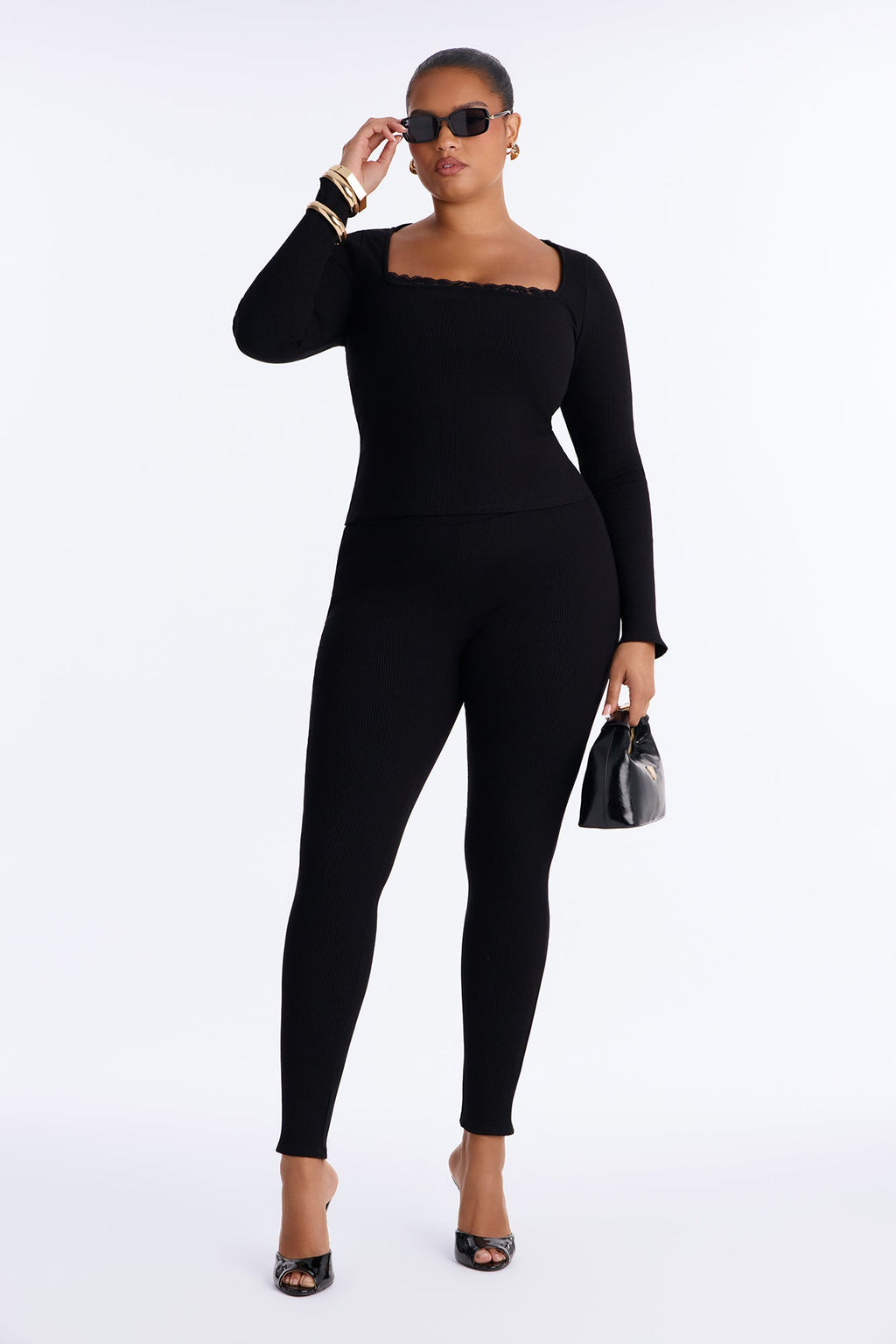 Rosalia Snatched Pant Set - Black