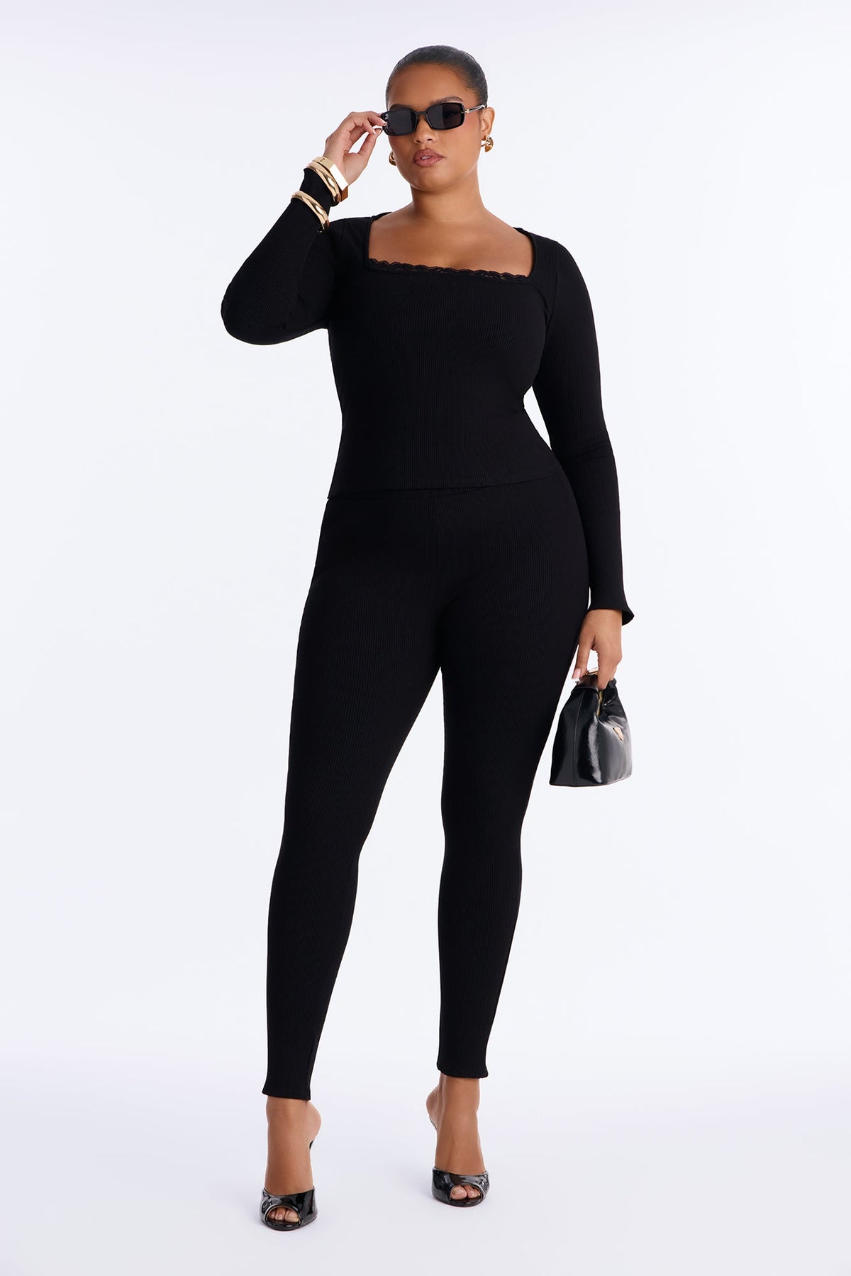 Rosalia Snatched Pant Set - Black