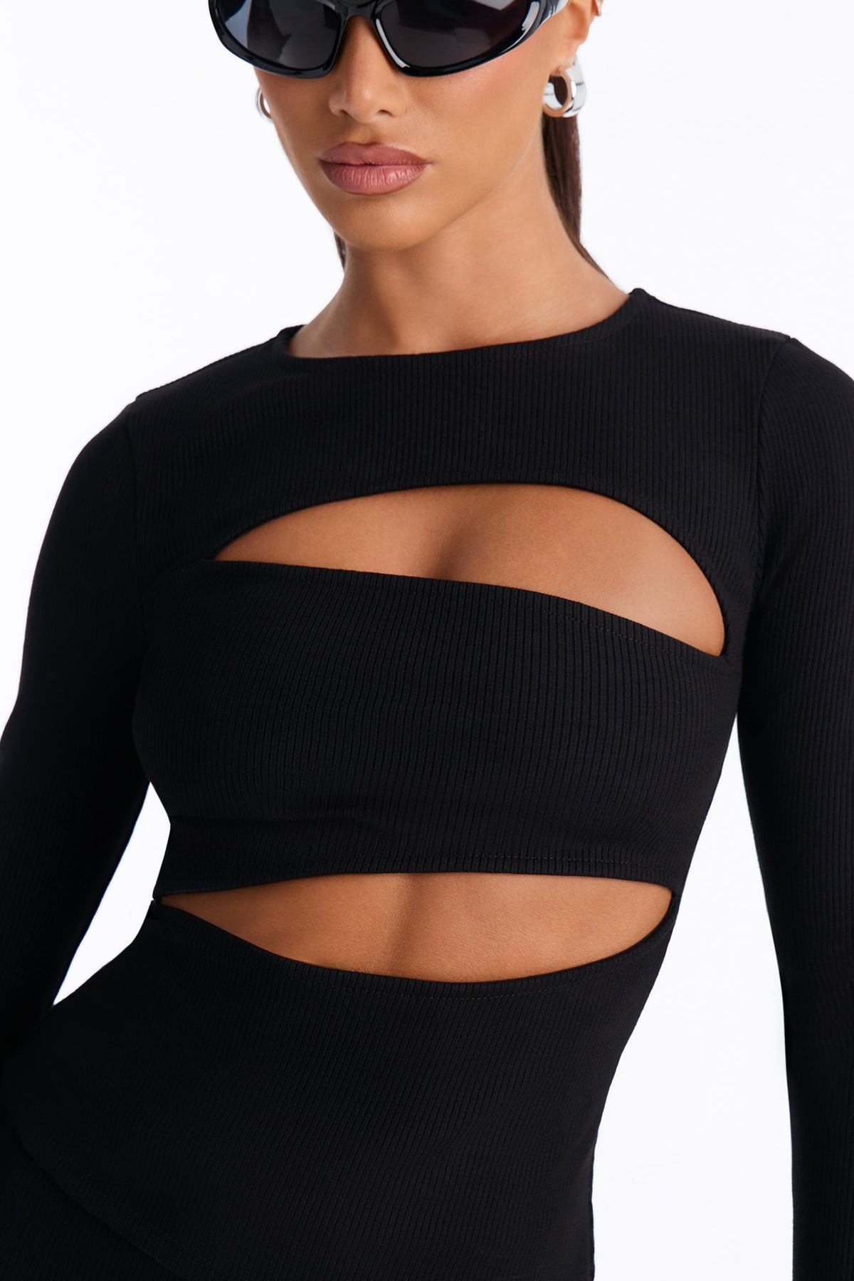 Acacia Snatched Long Sleeve Capri Set - Black