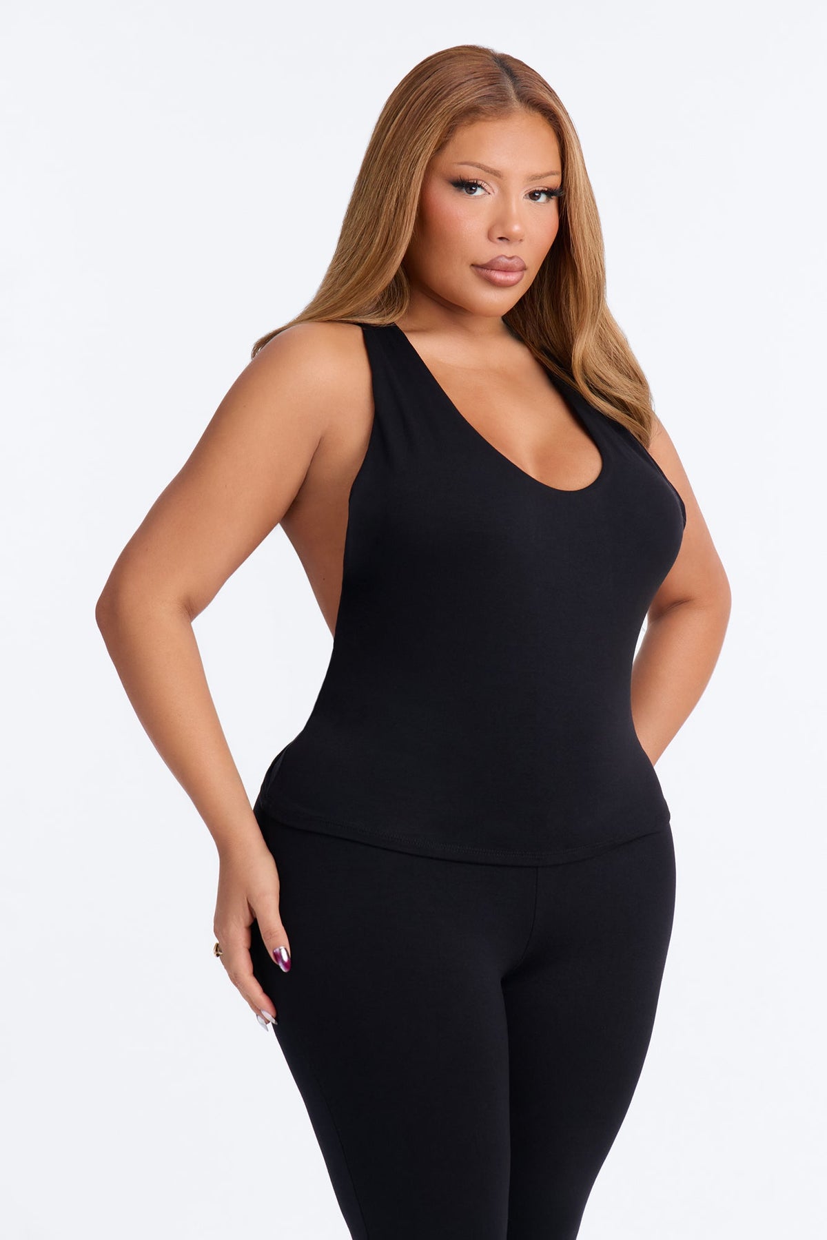 Morgan Racerback Capri Set - Black