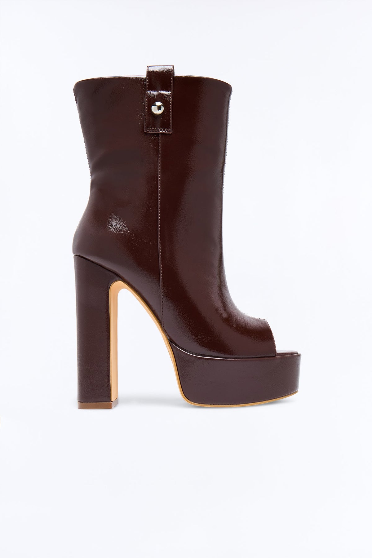 All the Time Platform Heeled Booties - Brown