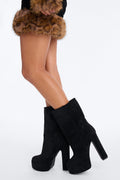 So On Point Suede Platform Booties - Black