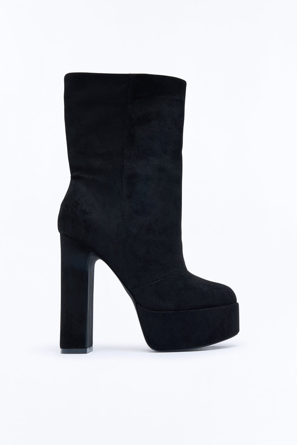 So On Point Suede Platform Booties - Black
