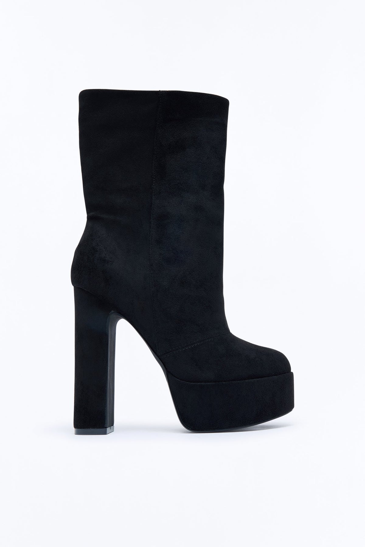 So On Point Suede Platform Booties - Black