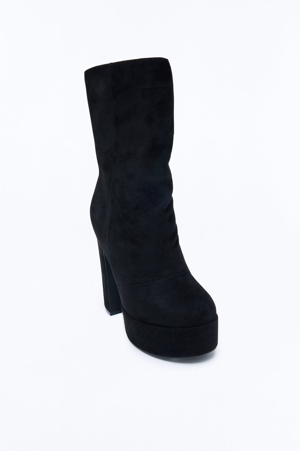 So On Point Suede Platform Booties - Black