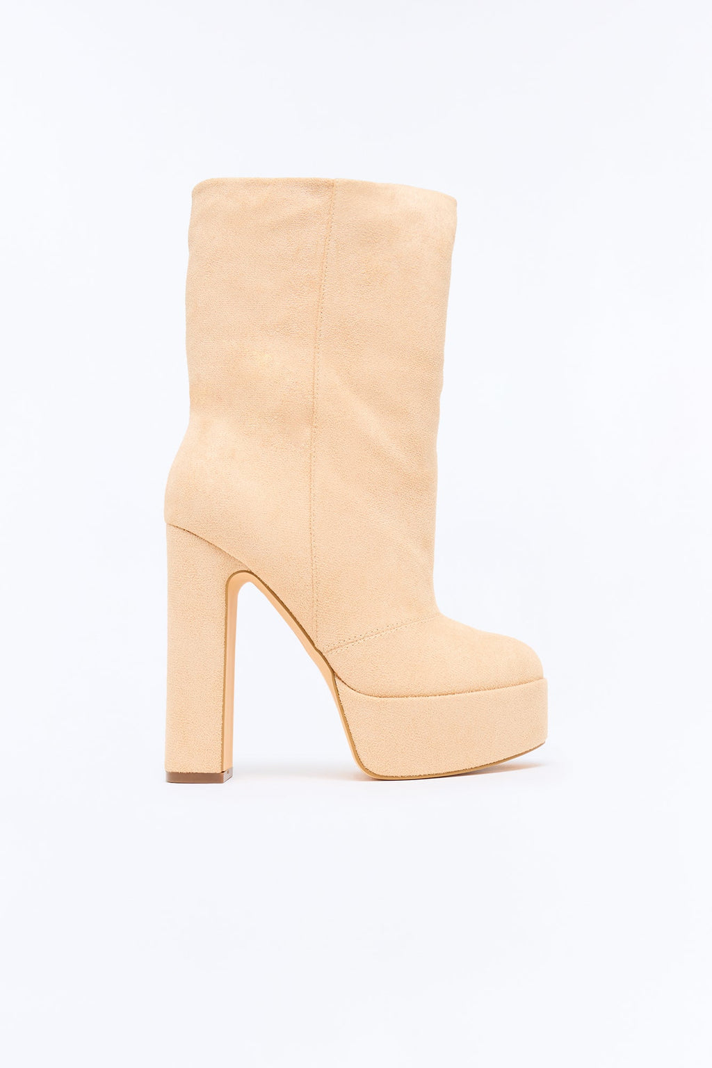 So On Point Suede Platform Booties - Taupe