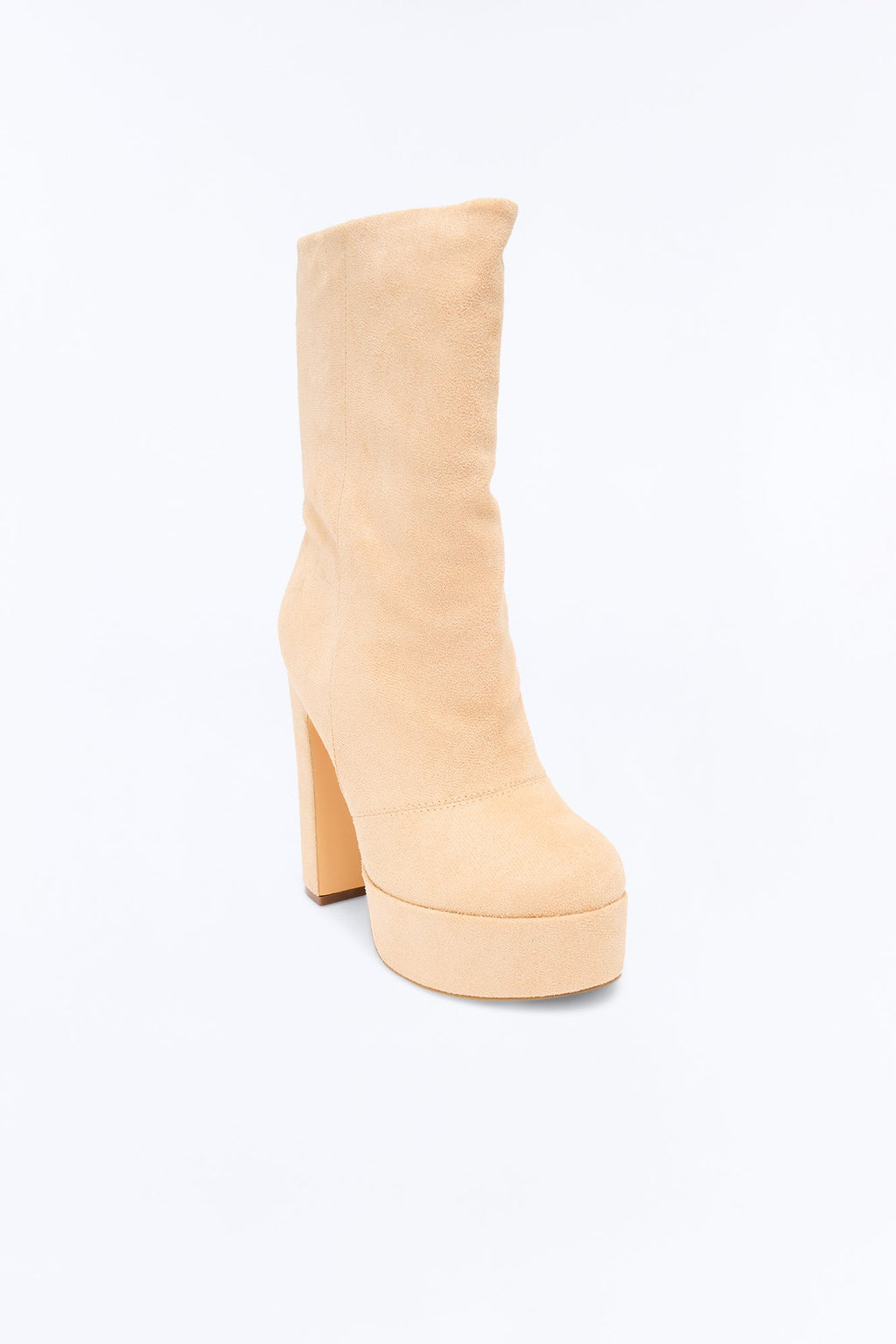 So On Point Suede Platform Booties - Taupe