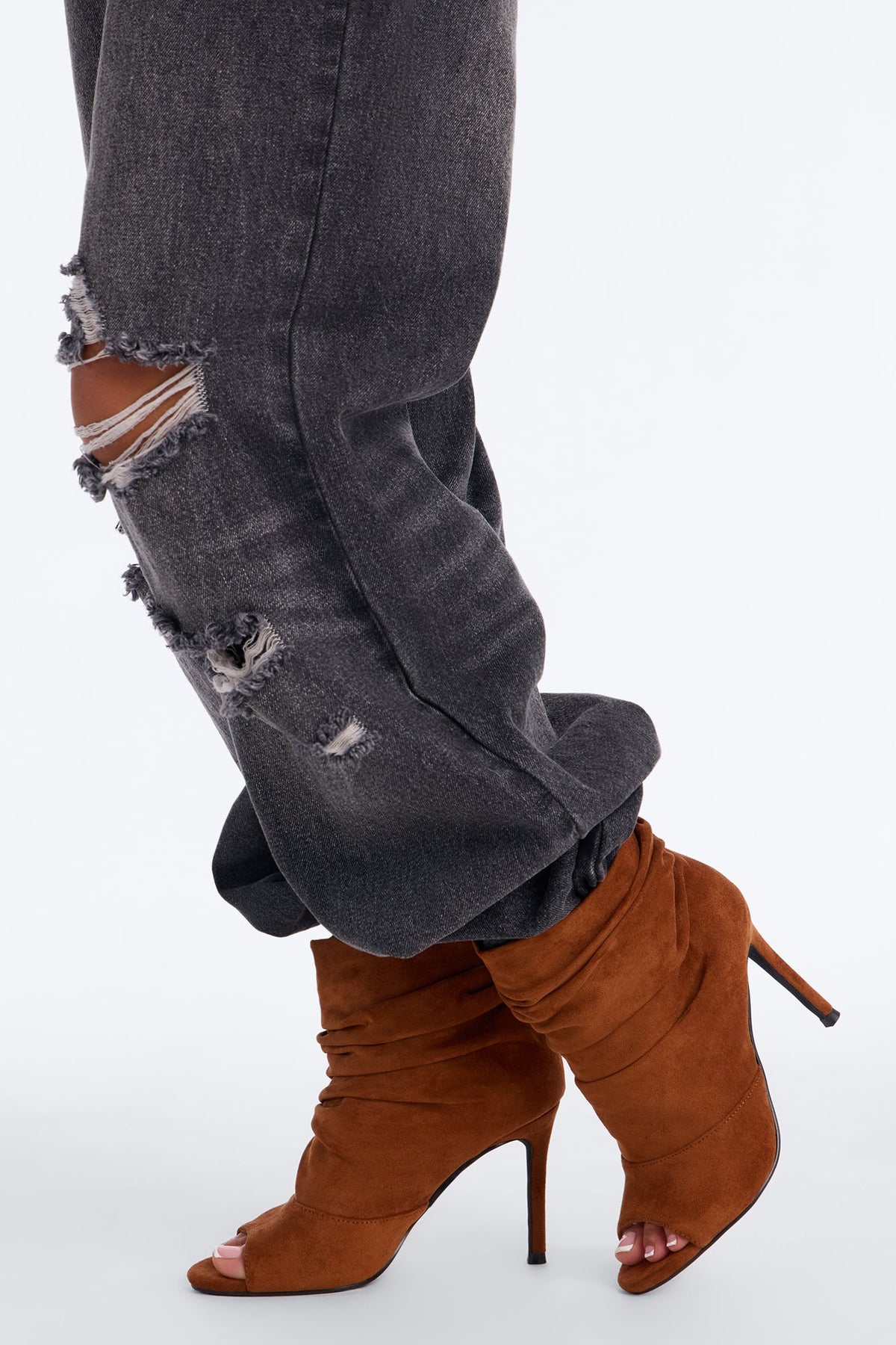 We Do This Suede Heeled Booties - Chestnut