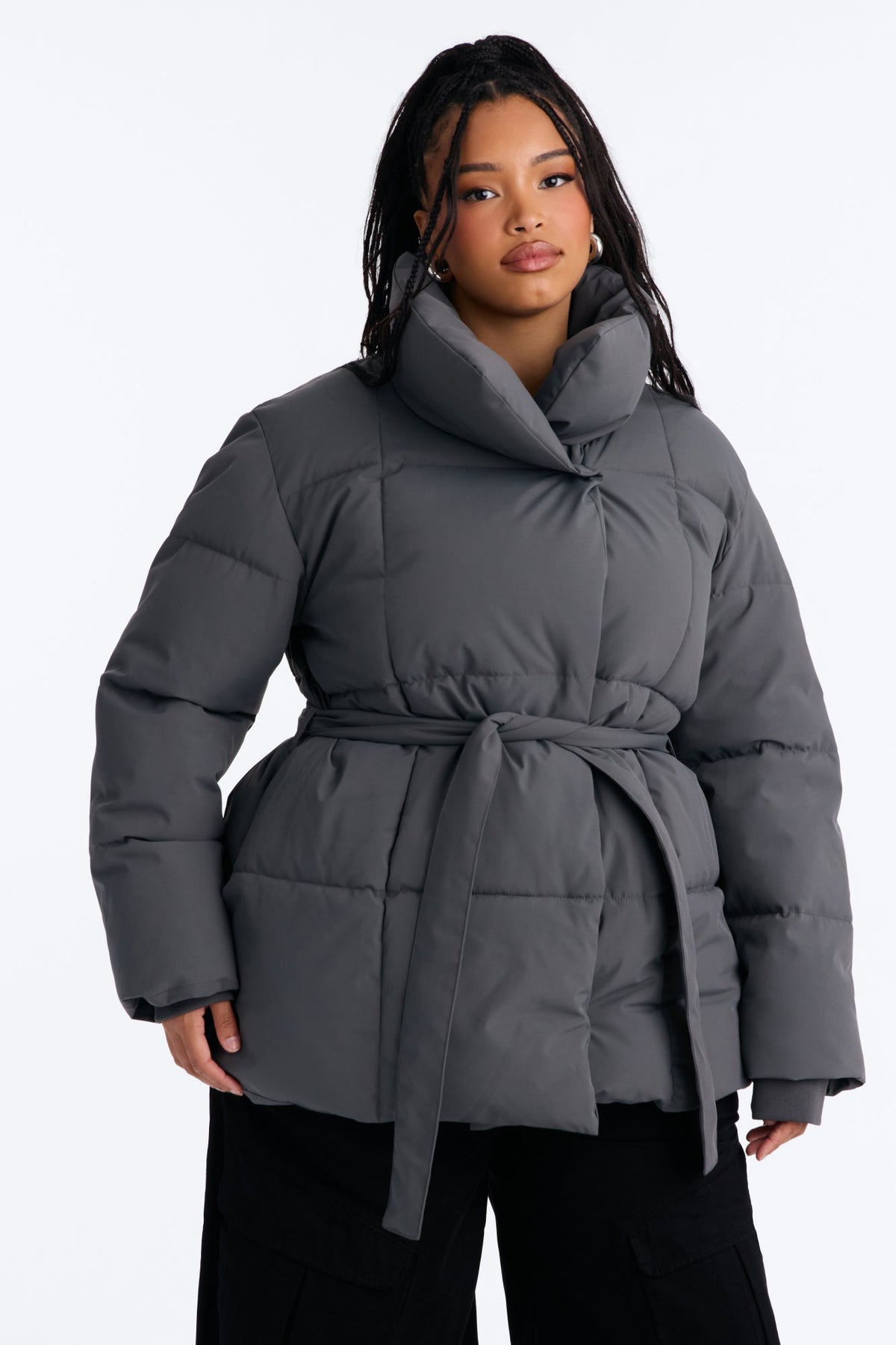 Mellow Mood Puffer Jacket - Charcoal