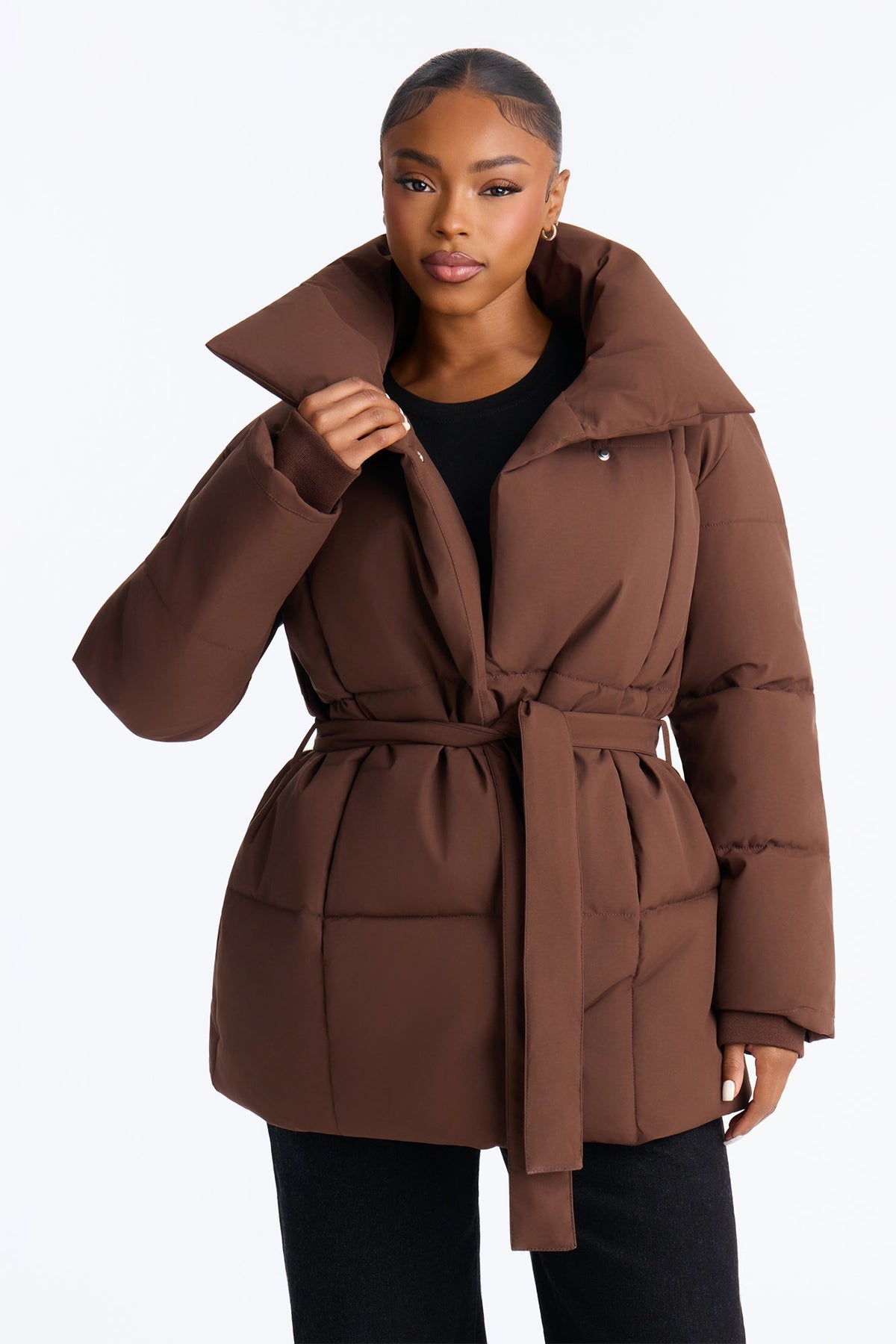 Mellow Mood Puffer Jacket - Chocolate