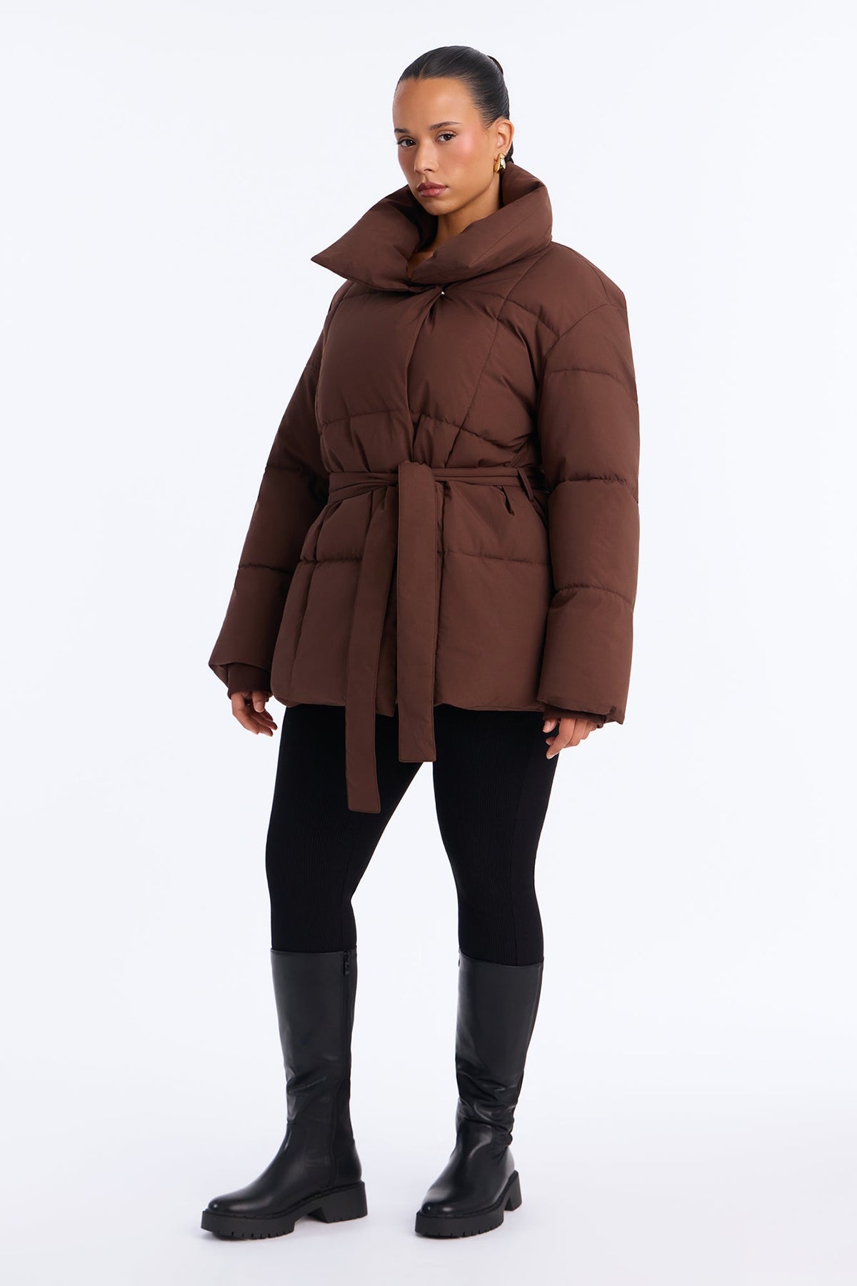 Mellow Mood Puffer Jacket - Chocolate