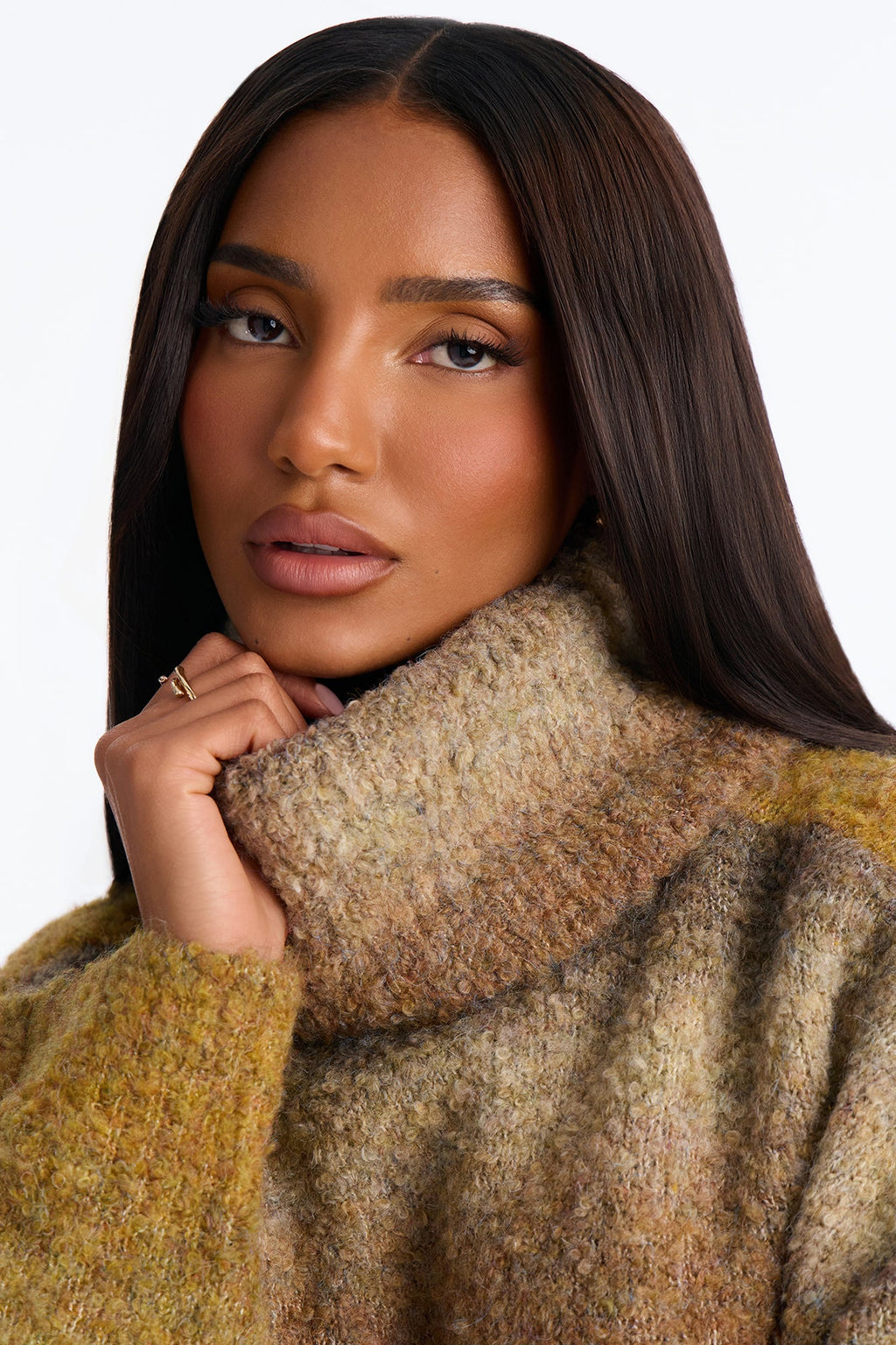 Leaf Crunch Ombre Sweater - Olive/combo