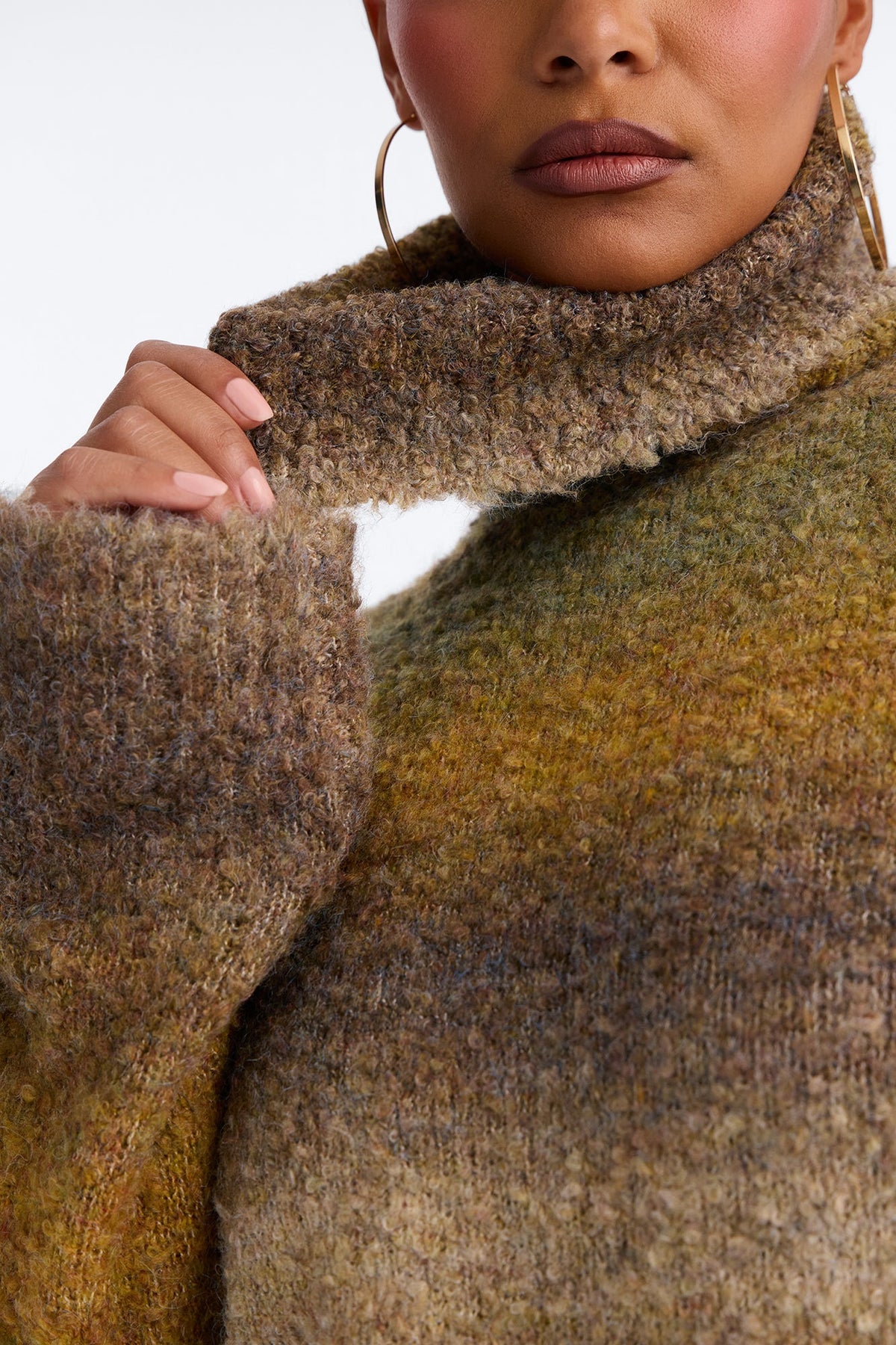 Leaf Crunch Ombre Sweater - Olive/combo