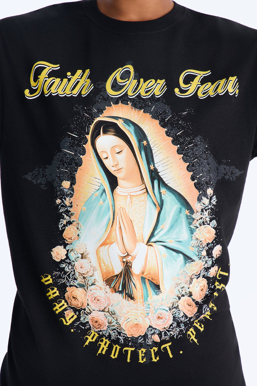 Faith Over Fear Praying Tee - Black