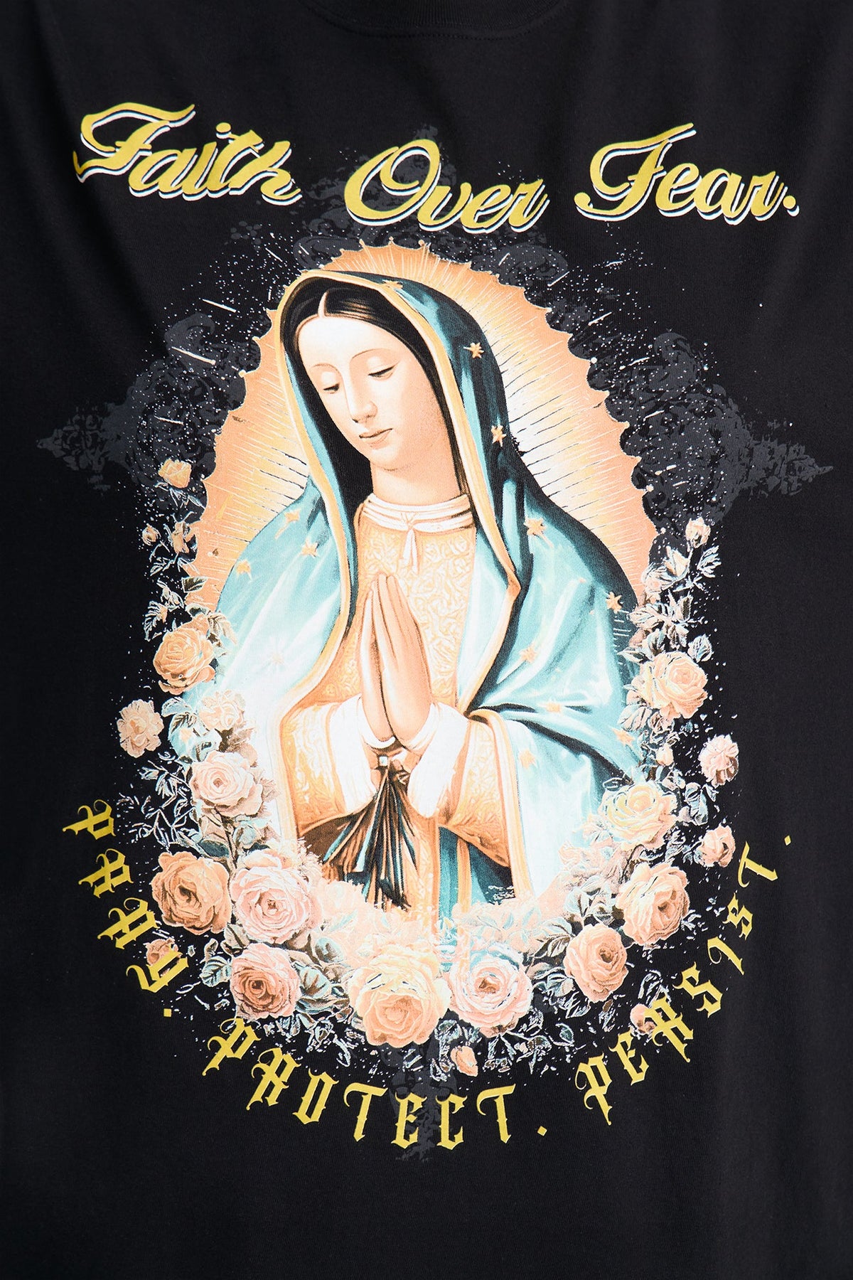 Faith Over Fear Praying Tee - Black