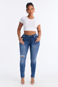 Effortless Soft Stretch High Rise Skinny Jeans - Dark Wash