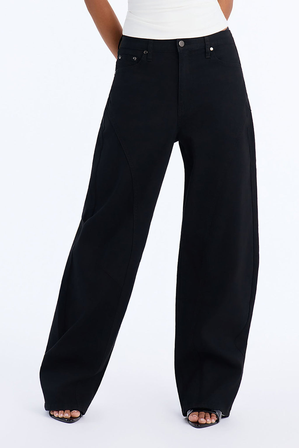 Ready To Discuss Stretch Barrel Jeans - Black