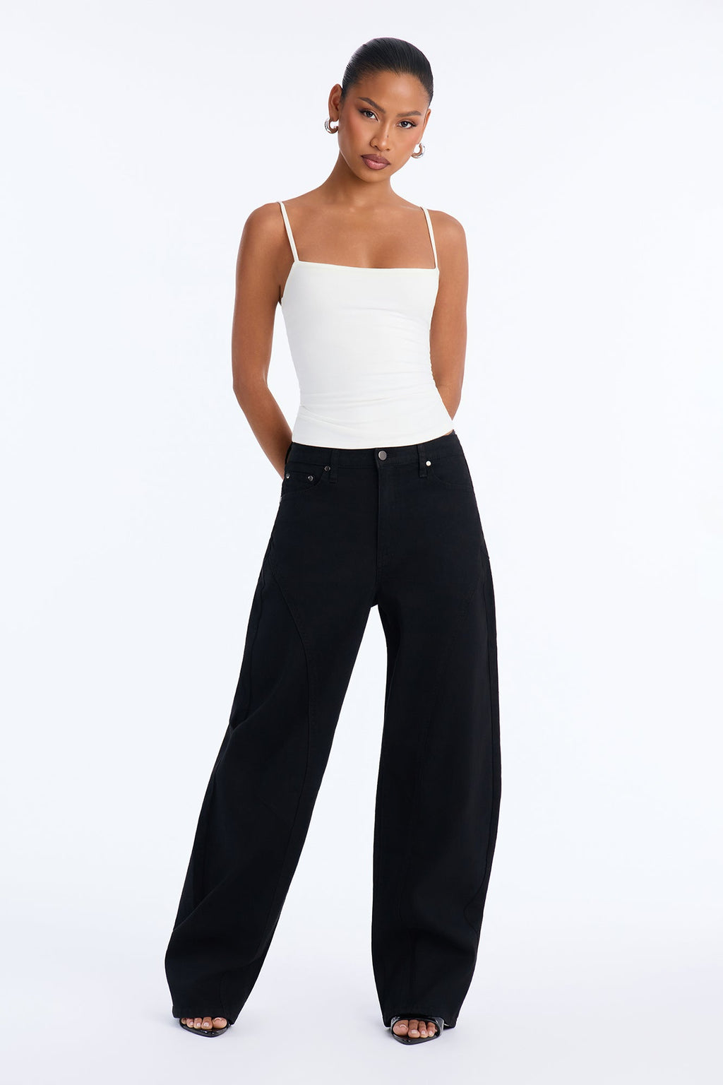 Ready To Discuss Stretch Barrel Jeans - Black