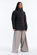 On The Move Hooded Fitted Puffer Coat - Black
