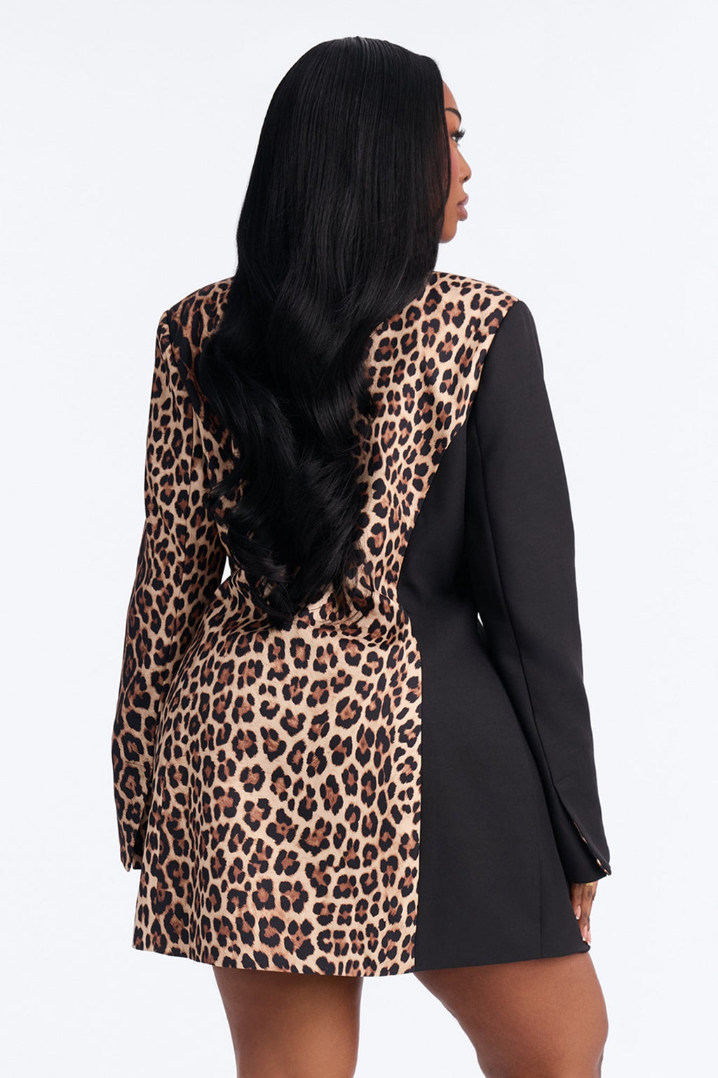 Split Decision Pinstripe Blazer Mini Dress - Black/combo