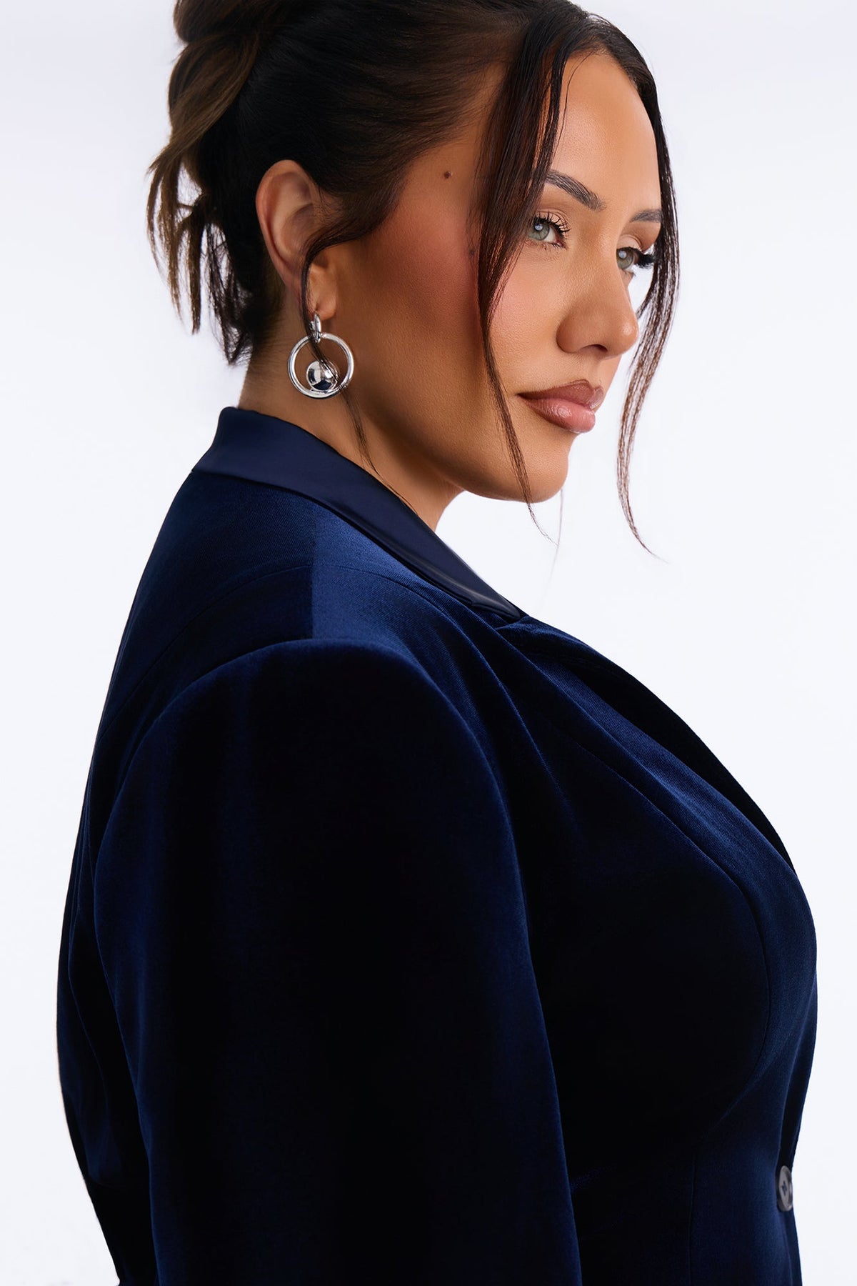 Vanna Velvet Blazer Pant Set - Navy