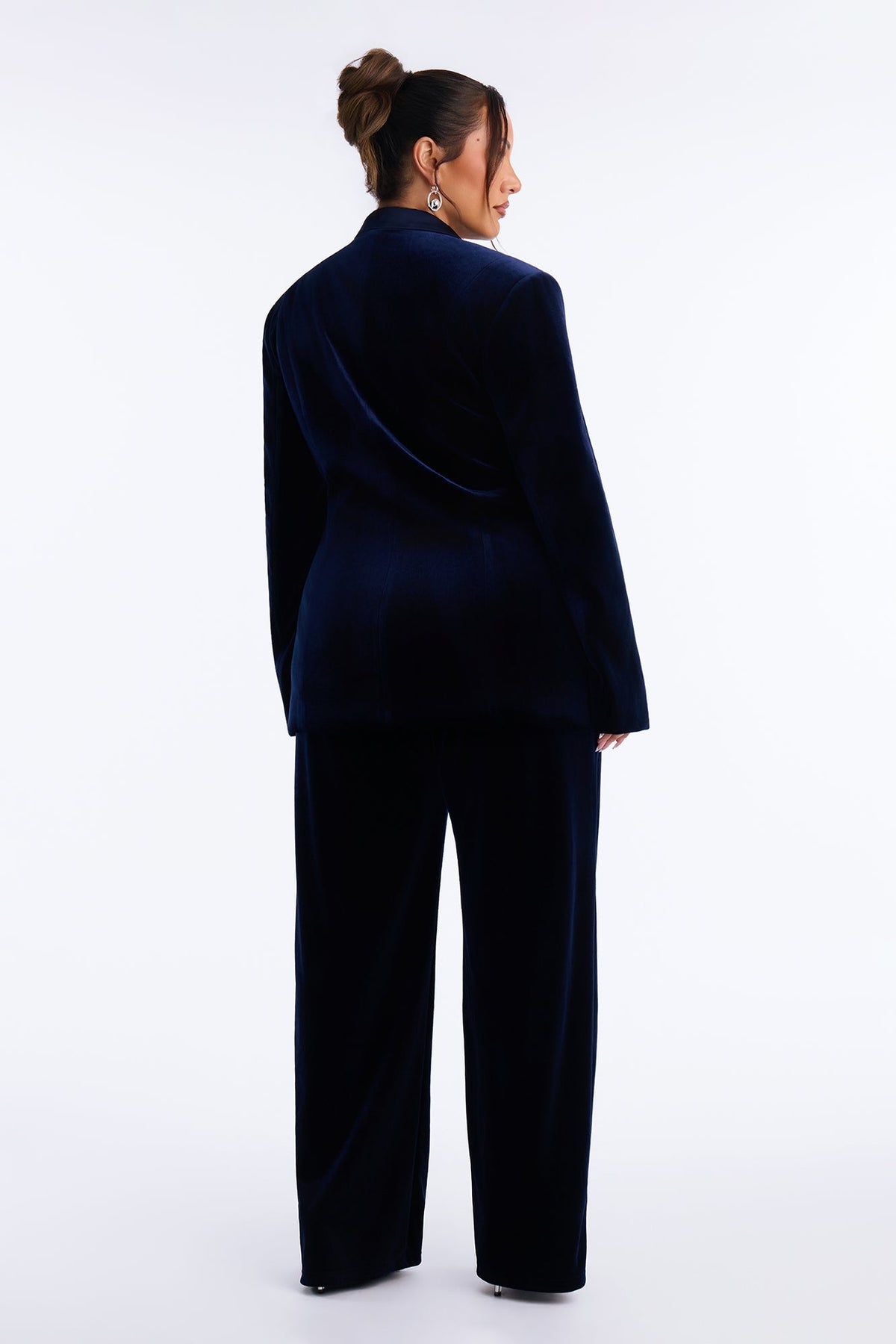 Vanna Velvet Blazer Pant Set - Navy